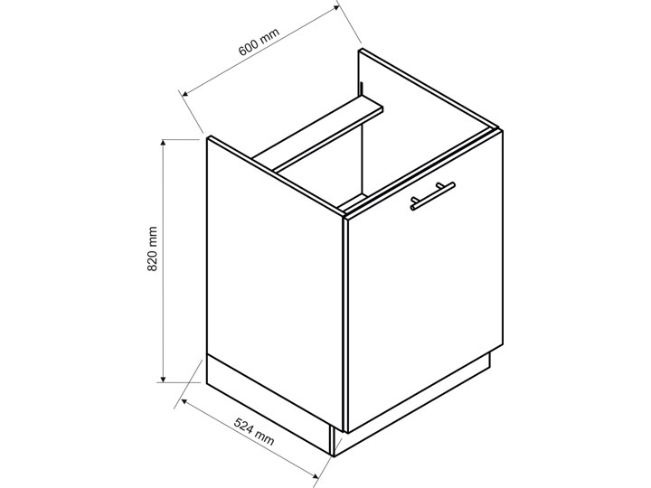 Szafka kuchenna dolna z półkami biała- Pergio 11X 60 cm Szafka dolna Drewno Regał Szafka wisząca Kolor Biały