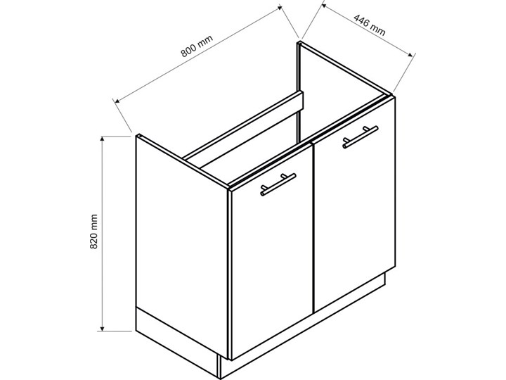 Szafka kuchenna pod zlew dąb sonoma - Erissa 12X 80 cm Pod zlewozmywak Metal Szafka wisząca Regał Kategoria Szafki kuchenne Drewno Szafka dolna Płyta MDF Kolor Beżowy