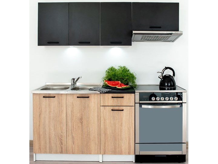 Dolna szafka kuchenna z podwójnym frontem dąb sonoma - Erissa 16X 80 cm Drewno Regał Szafka wisząca Szafka dolna Metal Płyta MDF Kategoria Szafki kuchenne