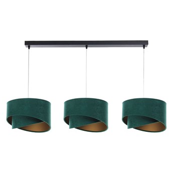 Czarno-zielona asymetryczna lampa wisząca nad stół - S498-Hada