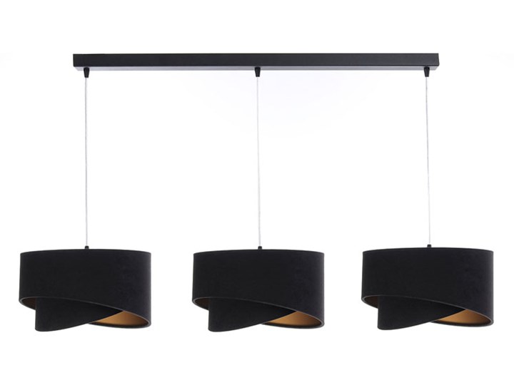 Czarna potrójna lampa wisząca nad stół glamour - S500-Breta Tkanina Lampa z abażurem Tworzywo sztuczne Pomieszczenie Salon