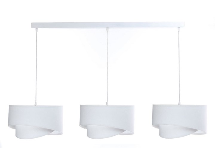 Biała skandynawska lampa wisząca nad stół - S511-Kaola Lampa z abażurem Tworzywo sztuczne Tkanina Pomieszczenie Jadalnia