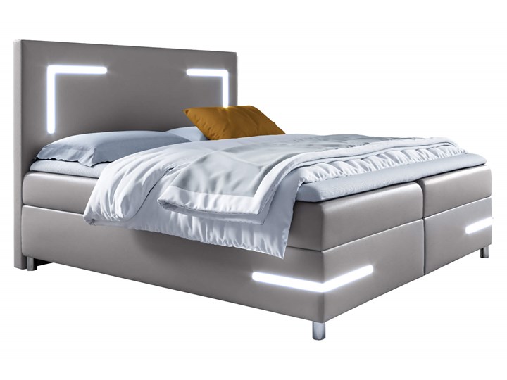 Łóżko kontynentalne 160x200 DELOS LED / z pojemnikiem Rozmiar materaca 160x200 cm Tkanina Kategoria Łóżka do sypialni