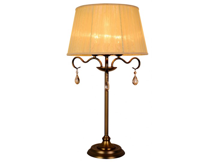 LAMPA BIURKOWA FIESTA 3X40W E14 PATYNA Tworzywo sztuczne Lampa z abażurem Stal Kolor Złoty Tkanina Wysokość 70 cm Metal Kategoria Lampy stołowe