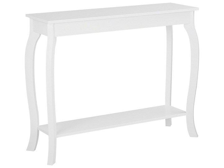 Beliani Konsola stolik z półką biały 100 x 30 cm styl prowansalski salon przedpokój sypialnia Szerokość 100 cm Głębokość 31 cm Kategoria Konsole Płyta MDF Pomieszczenie Garderoba