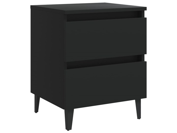 vidaXL Szafka nocna, czarna, 40x35x50 cm, płyta wiórowa Płyta MDF Płyta meblowa Szerokość 40 cm Metal Płyta laminowana Głębokość 35 cm Nocne Typ Nocne