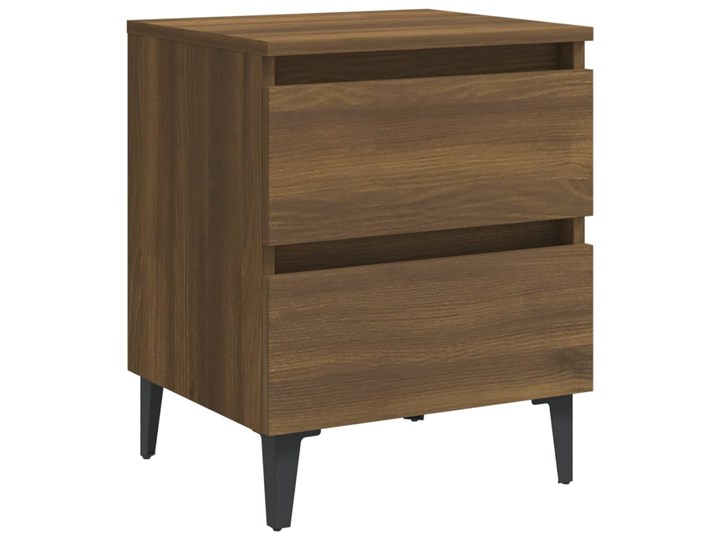 vidaXL Szafka nocna na metalowych nogach, brązowy dąb, 40x35x50 cm Nocne Płyta MDF Płyta laminowana Drewno Płyta meblowa Szerokość 40 cm Głębokość 35 cm Typ Nocne Pomieszczenie Sypialnia