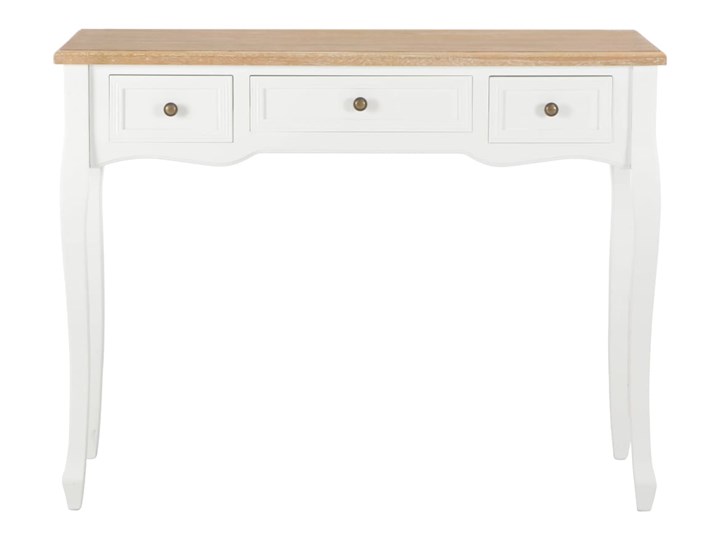 vidaXL Stolik konsolowy z 3 szufladami, biały Szerokość 100 cm Sosna Płyta MDF Głębokość 35 cm Wysokość 78 cm Drewno Z szufladą Kategoria Konsole