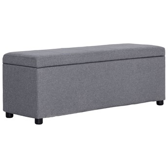 vidaXL Ławka ze schowkiem, 116 cm, jasnoszara, poliester