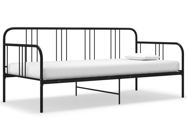 vidaXL Rama sofy, czarna, metalowa, 90x200 cm
