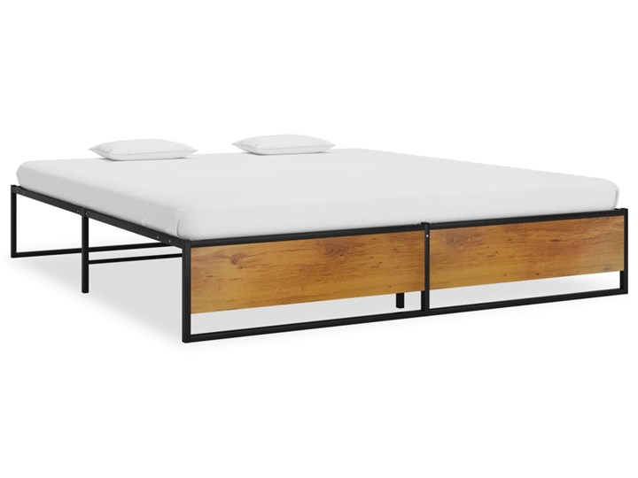 vidaXL Rama łóżka, czarna, metalowa, 160x200 cm Łóżko metalowe Liczba miejsc Dwuosobowe