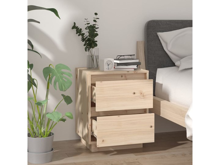 vidaXL Szafka nocna, 40 x 35 x 50 cm, lite drewno sosnowe Głębokość 35 cm Styl Nowoczesny Nocne Szerokość 40 cm Sosna Uniwersalne Pomieszczenie Sypialnia
