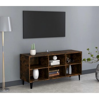 vidaXL Szafka TV, metalowe nóżki, przydymiony dąb, 103,5x30x50 cm