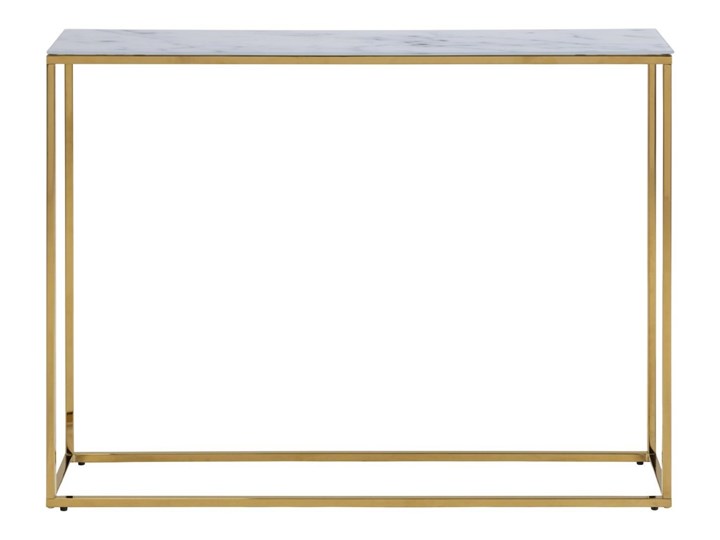 Konsola glamour Alisma biały marmur/złoty Szkło Wysokość 81 cm Głębokość 26 cm Z szufladą Szerokość 110 cm Metal Kategoria Konsole
