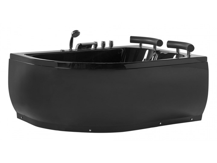 Wanna narożna LED lewa z hydromasażem czarna PARADISO kod: 4251682238823