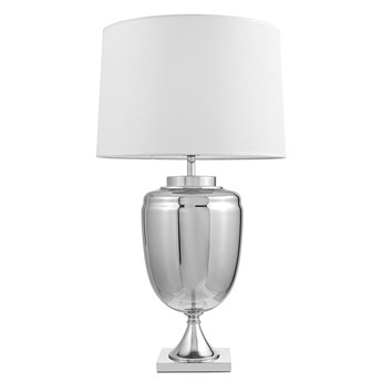 Elegancka lampa stołowa biało-srebrna Olimpia