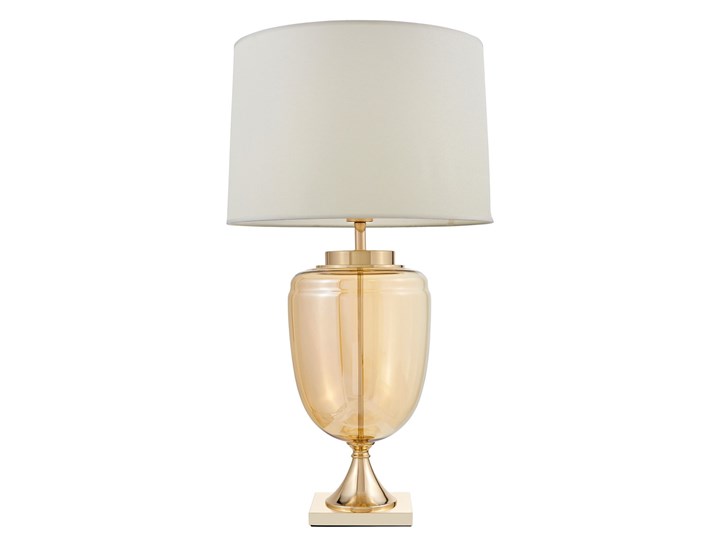 Elegancka lampa stołowa biało-złota Olimpia Stal Kolor Biały Szkło Lampa z abażurem Lampa z kloszem Wysokość 80 cm Styl Nowoczesny