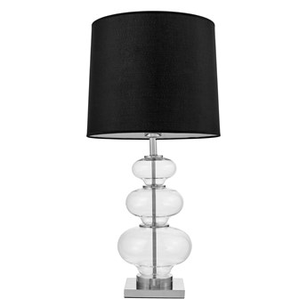 Szklana lampa nocna czarno-transparentna Briston