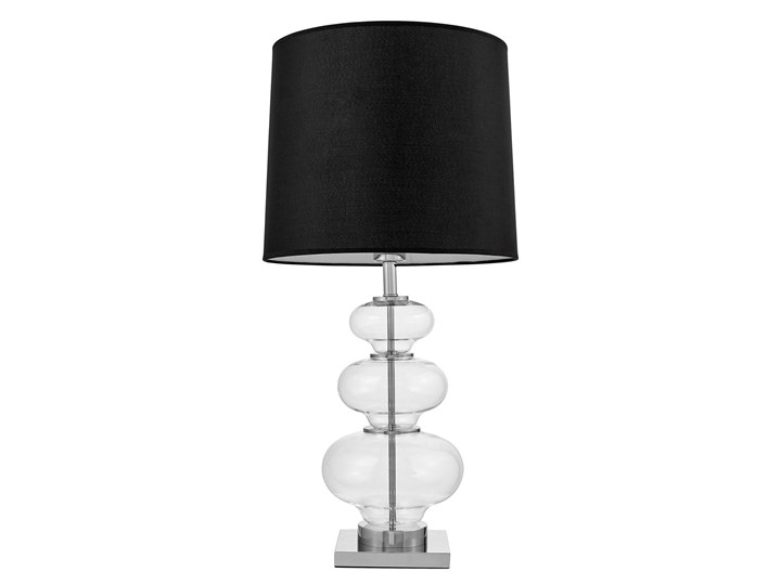 Szklana lampa nocna czarno-transparentna Briston Lampa z kloszem Wysokość 71 cm Szkło Lampa z abażurem Stal Styl Glamour
