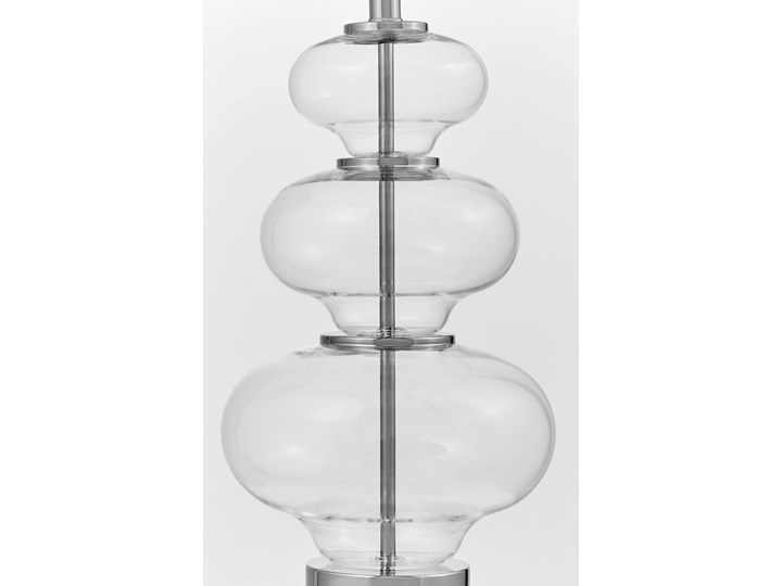 Szklana lampa nocna czarno-transparentna Briston Stal Wysokość 71 cm Lampa z kloszem Szkło Lampa z abażurem Styl Glamour