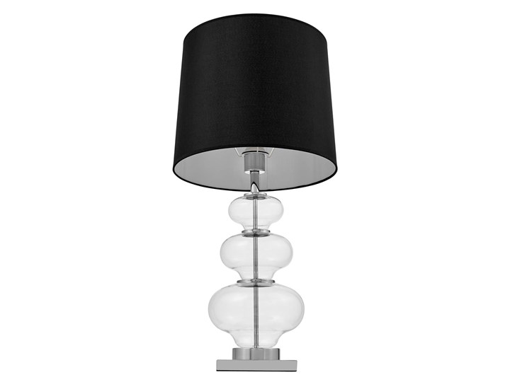 Szklana lampa nocna czarno-transparentna Briston Lampa z kloszem Stal Lampa z abażurem Wysokość 71 cm Szkło Styl Nowoczesny Kategoria Lampy stołowe