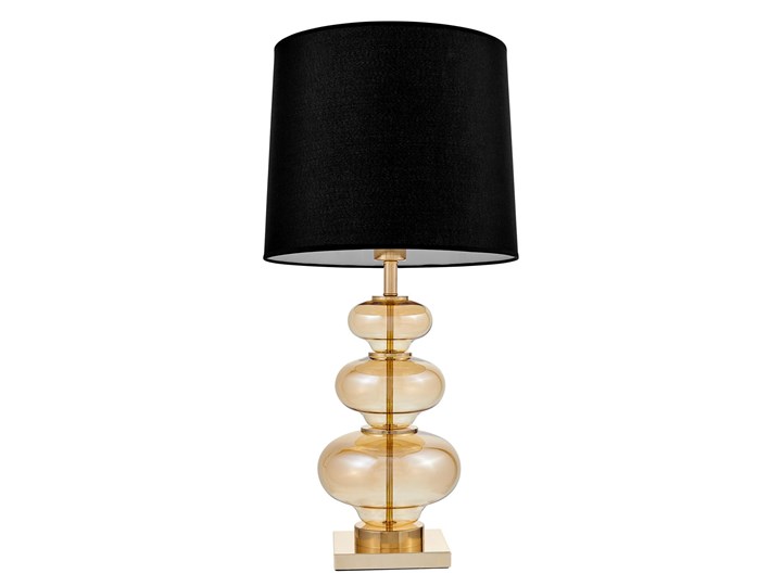 Szklana lampa nocna czarno-złota Briston Szkło Lampa z abażurem Stal Lampa z kloszem Wysokość 71 cm Styl Glamour Styl Nowoczesny