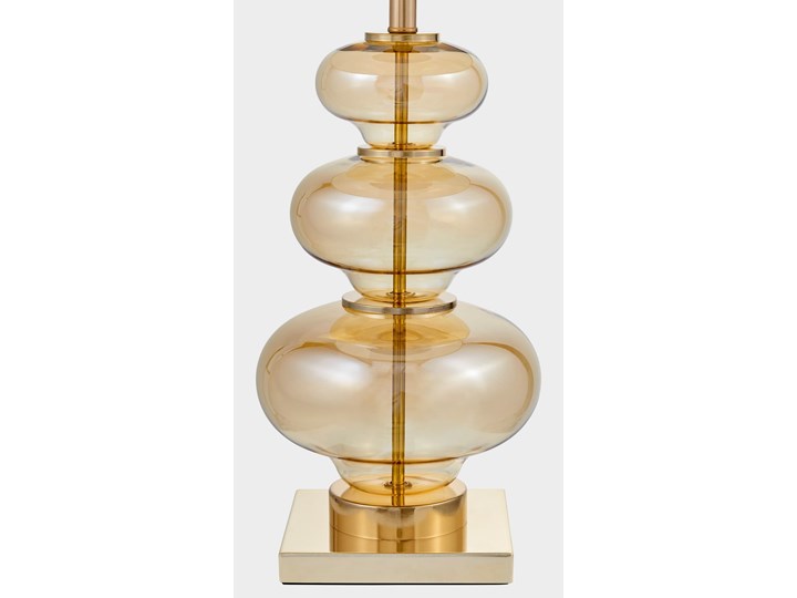 Szklana lampa nocno biało-złota Briston Kolor Złoty Szkło Wysokość 71 cm Stal Lampa z kloszem Lampa nocna Lampa z abażurem Styl Glamour