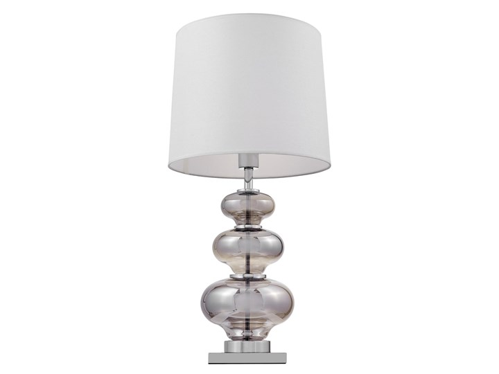 Szklana lampa nocna biała dymiona Briston Wysokość 71 cm Lampa z abażurem Szkło Stal Lampa z kloszem Kolor Biały