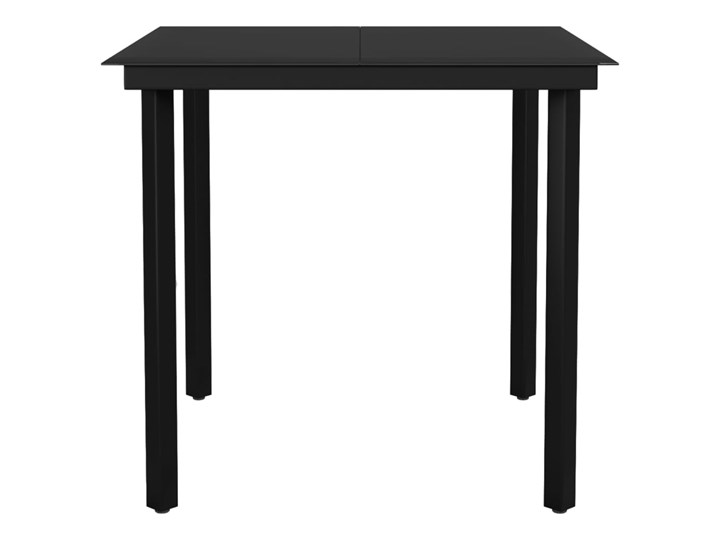vidaXL 5-częściowy zestaw mebli ogrodowych, czarny Stoły z krzesłami Stal Rattan Zawartość zestawu Stół
