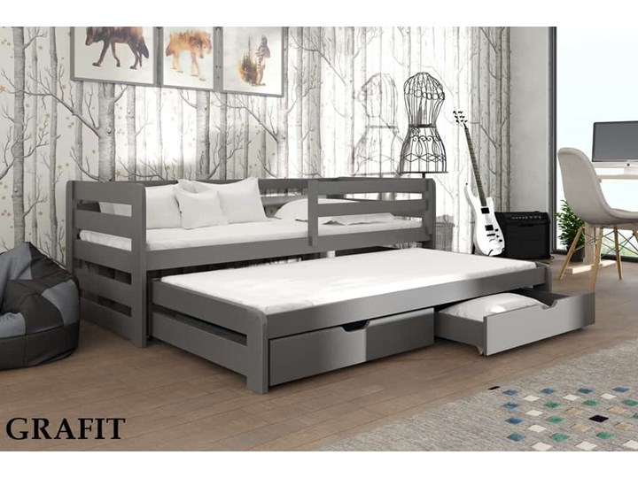 Łóżko piętrowe wysuwane SENSO niskie  80x180 grafit Lano Meble Kategoria Łóżka dla dzieci Rozmiar materaca 80x180 cm