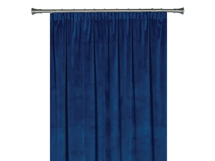 Zasłona VELUTTO z kółkami granatowa 140x250 cm - Homla Bawełna Poliester Mocowanie Taśma Kolor Granatowy