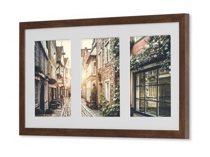 GALERIA RAMKA NA ZDJĘCIA 3x 10x15 MDF KAI : Kolor - ciemny brąz, Rozmiar zdjęcia - 10x15 cm