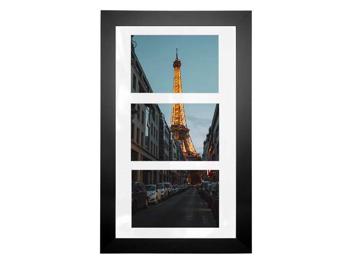 GALERIA RAMKA NA ZDJĘCIA 3x 10x15 MDF KAI : Kolor - czarny szczotkowany Rozmiar zdjęcia 10x15 cm Drewno Kategoria Ramy i ramki na zdjęcia