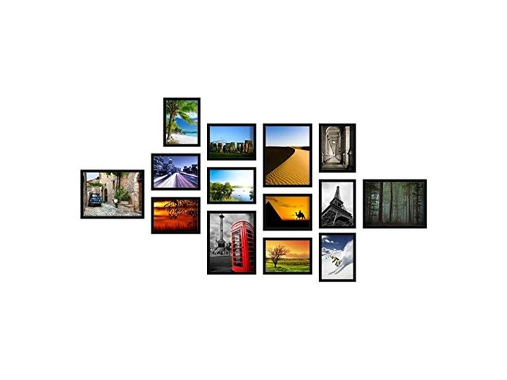 Multirama Emily na 14A zdjęć z szablonem : Kolor - czarny szczotkowany, Rodzaj szybki - pleksi Multiramka Kategoria Ramy i ramki na zdjęcia