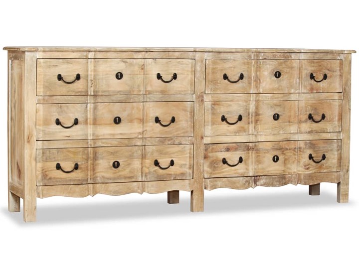 vidaXL Komoda z drewna mango, 200x40x90 cm Drewno Głębokość 40 cm Z szufladami Szerokość 200 cm Szerokość 105 cm Styl Prowansalski Styl Vintage