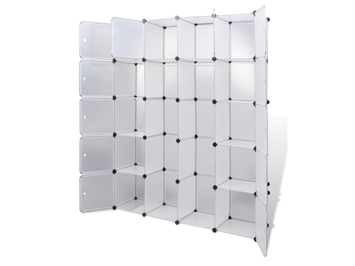 vidaXL Szafa modułowa z 14 przegrodami, biała, 37 x 146 x 180,5 cm Metal Kolor Biały Plastik Tworzywo sztuczne Szerokość 146 cm Stal Głębokość 37 cm Kategoria Szafy do garderoby