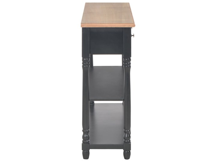 vidaXL Stolik konsolowy, czarny, 120x30x76 cm, MDF Płyta MDF Z szufladą Z półką Drewno Głębokość 30 cm Sosna Szerokość 120 cm Styl Tradycyjny