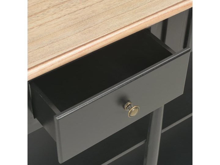 vidaXL Stolik konsolowy, czarny, 120x30x76 cm, MDF Z półką Z szufladą Sosna Styl Tradycyjny Drewno Głębokość 30 cm Szerokość 120 cm Płyta MDF Kategoria Konsole