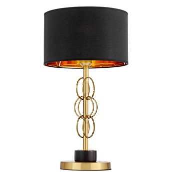 Elegancka lampa stołowa czarno-mosiężna Azzaria