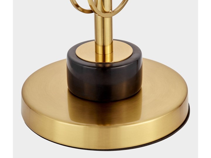 Elegancka lampa stołowa biało-mosiężna Azzaria Mosiądz Lampa z kloszem Pomieszczenie Salon Lampa z abażurem Wysokość 56 cm Stal Styl Tradycyjny