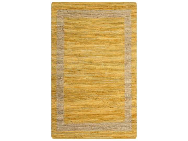 vidaXL Ręcznie wykonany dywan, juta, żółty, 80x160 cm Dywany Prostokątny Kategoria Dywany Bawełna Wzór Jednobarwny
