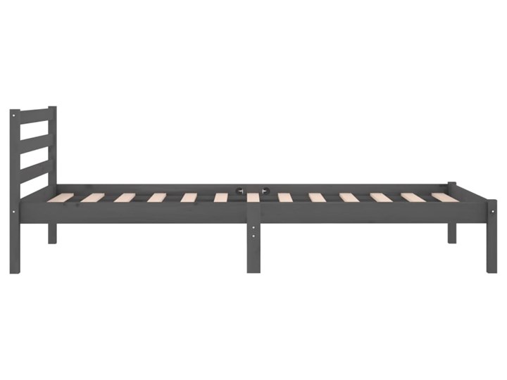 vidaXL Łóżko dzienne, lite drewno sosnowe, 90x200 cm, szare Styl Rustykalny Łóżko drewniane Zagłówek Z zagłówkiem