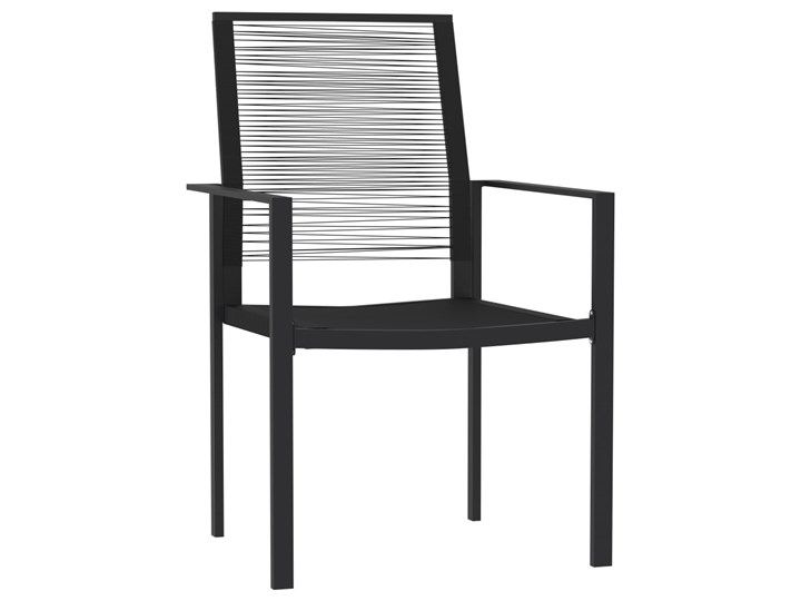 vidaXL 7-częściowy zestaw mebli ogrodowych, czarny Stoły z krzesłami Stal Rattan Zawartość zestawu Stół Zawartość zestawu Krzesła