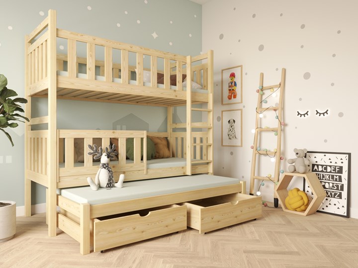 Łóżko piętrowe MICHAŚ PROSTY wiele rozmiarów i kolorów Drewno Kategoria Łóżka dla dzieci