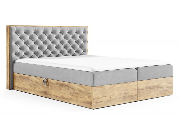 Łóżko kontynentalne 160x200 WOOD3 / z pojemnikiem Liczba miejsc Dwuosobowe Tkanina Drewno Kategoria Łóżka do sypialni