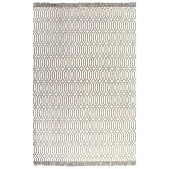 vidaXL Dywan typu kilim, bawełna, 120 x 180 cm, taupe ze wzorem