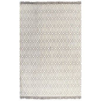 vidaXL Dywan typu kilim, bawełna, 160 x 230 cm, taupe ze wzorem