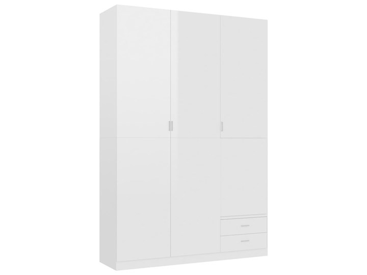 vidaXL Szafa 3-drzwiowa, wysoki połysk, biała, 120x50x180 cm Płyta laminowana Szerokość 120 cm Głębokość 50 cm Pomieszczenie Garderoba
