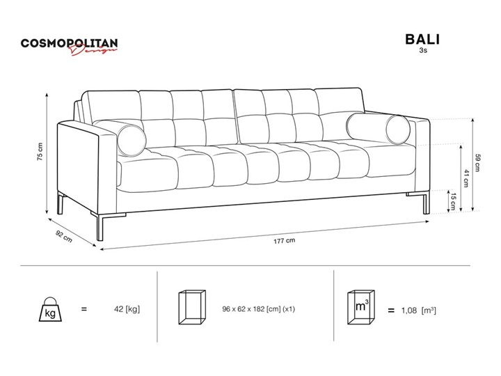Żółta sofa Cosmopolitan Design Bali Pomieszczenie Salon Typ Gładkie