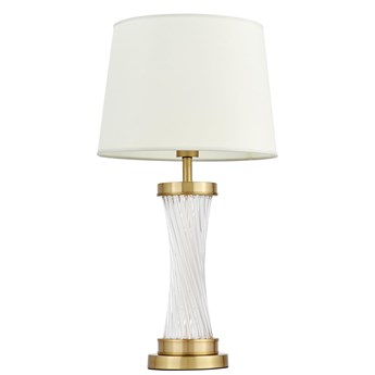 Biało-mosiężna lampa nocna Villanova Glamour